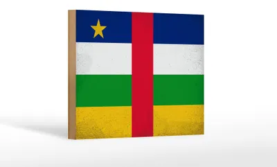 Produktbild von Holzschild Flagge Zentralafrikanischen Republik 18x12cm Vintage