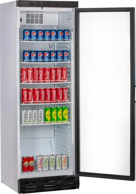 Immagine prodotto di Frigorifero portatile KBS da 362 litri con sportello in vetro isolante a chiusura automatica e serratura.