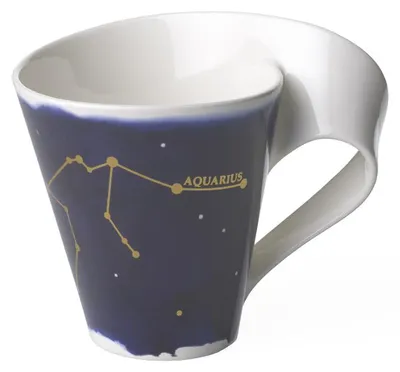 Obrázek produktu pro Sklenice NewWave Stars s uchem, design Wassermann/Aquarius, rozměry 130 x 95 x 113 mm, objem 240 ml, značka Villeroy & Boch, číslo produktu 1016165811, EAN 4003686393875. Prodej pouze do vyčerpání zásob