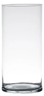 Image de Vase en verre cylindrique Vase décoratif clair 1 pc Ø 12x25 cm
