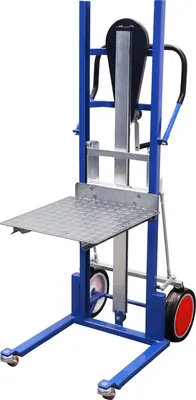 Produktbild von VARIOfit Materialheber inkl. Gabelzinken und Ladeplattform mit Vollgummibereifung Enzianblau