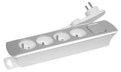 Obrázek produktu pro Gefom 400004, zásuvková lišta, stříbrná barva, 4 zásuvky