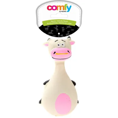 Produktbild von COMFY Quietschendes Hundespielzeug Farm Cow | Latex-Kuh 13cm für kleine & mittelgroße Hunde | Robustes Kauspielzeug mit Squeaker