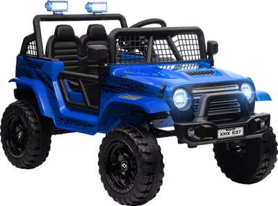 Produktbild von AIYAPLAY Elektro Kinderauto, 12 V 3-5 km/h Geländewagen mit Musikanschluss, Kinderfahrzeug mit 2,4G Fernbedienung, Scheinwerfer, Hupe, Elektrisches Kinderfahrzeug für Kinder 3-6 Jahre, Blau