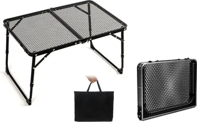 Produktbild von Camping-Klapptisch, Outdoor-Picknicktisch, faltbarer Strandtisch, Grilltisch mit Netzplatte
