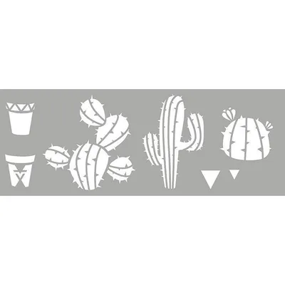 Produktbild von Plastikschablone 15 x 40 cm - Kaktus