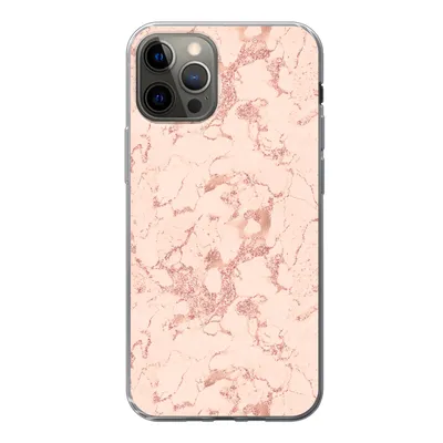 Produktbild von MuchoWow® Handyhülle Schutzhülle Hülle für iPhone 12 Pro Marmor - Roségold - Muster - Chic Silikon Softcase Handy Hülle - Abdeckung