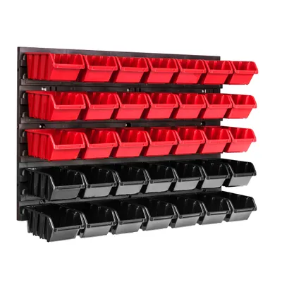 Productafbeelding van Wandplanken systeem met lagers, 576 x 390 mm | 35 stuks per doos | Stapelboxen, schuifregal, doorzichtige opbergkasten | Extra sterke wandplaten | Uitbreidbaar wandrek | Werkplaatsrek, opslagrek, wandrek voor de werkplaats, steekbaar wandrek
