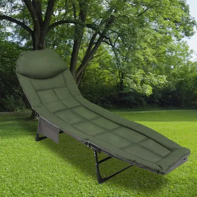 Produktbild von Jiubiaz Karpfenliege 200x64x32cm klappbar gepolstert 6 Beine mit Tragetasche