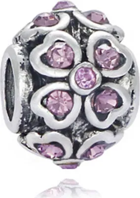 Image de Perles pour bijoux 3 pièces Charm pour bracelets scintillantes, 11 x 9 mm, violet