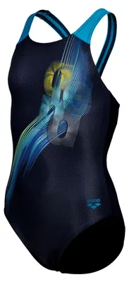 Produktbild von Arena GIRL"S SWIMSUIT V BACK PLACEME NAVY-TURQUOISE 164