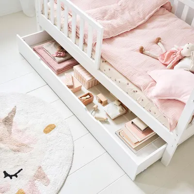 Produktbild von Petite Amélie Schublade für Hausbett Maison 80x160 cm  - Weiß - Mit Rollen - Einfach zu öffnen