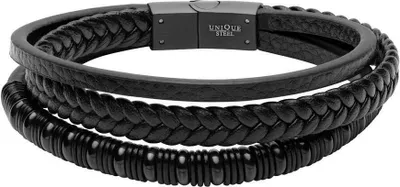 Produktbild von Dreisträngiges Armband aus schwarzem Kunstleder von Unique