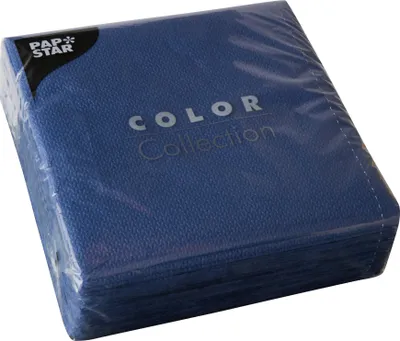 Produktbild von Papstar Prägeservietten dunkelblau 33 cm x 33 cm 1 lagig 100 Stück