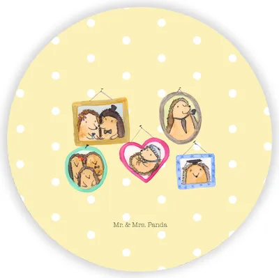 Produktbild von Mr. & Mrs. Panda magnet Igel Familie - Gelb Pastell - Geschenk, für magnettafel, Bilder, Muttertag, Glück, Mama, Kühlschrankmagnet, kühlschrank, whiteboardmagnet, fotos