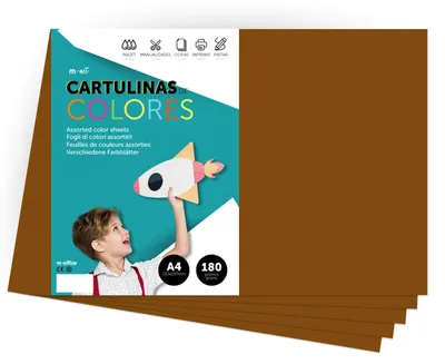 Produktbild von Farbkarton A4 180g intensive Farben Braun 25 Blatt für Basteln Drucken Design