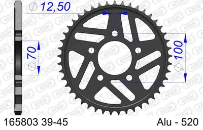 Produktbild von AFAM 165803-44 Kettenrad hinten
