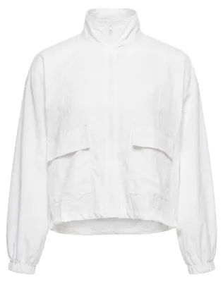 Produktbild von Damen Jacke weiss mit Stehkragen und Reißverschluss vorne, Größe L