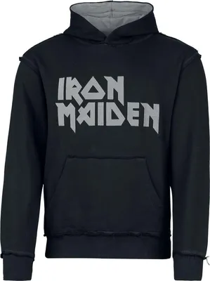 Produktbild von Iron Maiden Kapuzenpullover Herren Logo schwarz/grau S