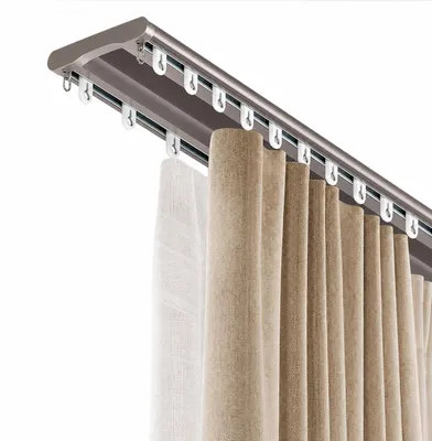 Productafbeelding van Dubbele Aluminium Gordijnrail voor Plafondmontage 260cm