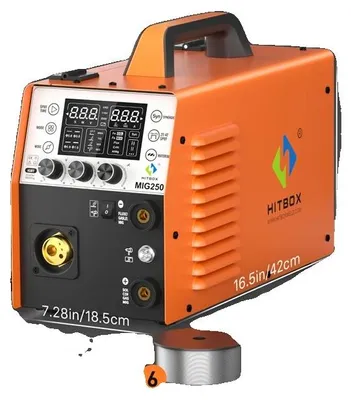 Imagen del producto de Máquina de soldar, compatible con múltiples procesos, diseño ligero, MIG250