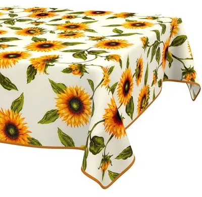 Produktbild von Tischdecke abwaschbar 200x140 cm Sonnenblumen Saum Tischwäsche ANRO
