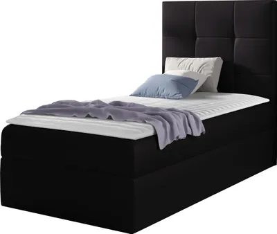 Produktbild von MIRJAN24 Boxspringbett Mini 2, Einzelbett mit Bettkasten für die Bettwäsche, mit Topper und Kopfteil (Soft 011, Größe: 100x200 cm, Seite: Rechts)