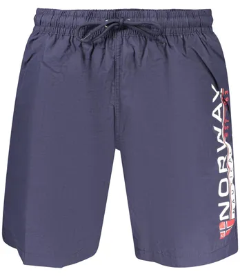 Produktbild von Blaue Herren-Bade-Boxershorts mit Kordelzug und Taschen