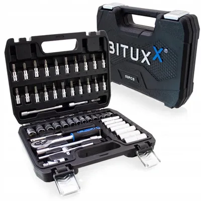 Produktbild von Bituxx 45-teiliges Werkzeugset mit Ratschenschlüssel und Stecknüssen