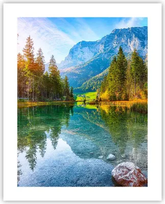 Produktbild von Poster - Poster ohne Rahmen - Landschaft Berge Morgendämmerung - 40x50 cm - Wand Bild - Wanddeko - Wandbilder - Kunstposter - Wandposter - Bilder - Kunstdruck - Wanddekoration - P2XPA40x50-4456