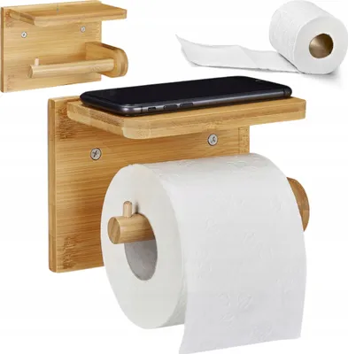 Produktbild von relaxdays Uchwyt na papier toaletowy z półką