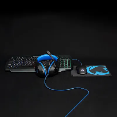 Zdjęcie produktu dla Nedis GCK41100BKUS, Przewodowa, USB, QWERTY, LED, Czarny, Dołączona myszka