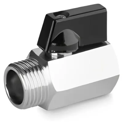 Productafbeelding van Mini Kogelkraan 3/8 inch Messing Verchroomd met NBR-O-Ring en P'TFE Afdichting, Robuust en Compact