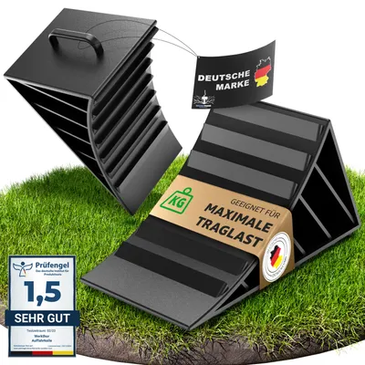 Produktbild von WERKTHOR Unterlegkeile mit Griff [2er Set] - Unterlegkeile Anhänger - Unterlegkeile Wohnmobil aus Kunststoff - Keil PKW Anhänger Zubehör