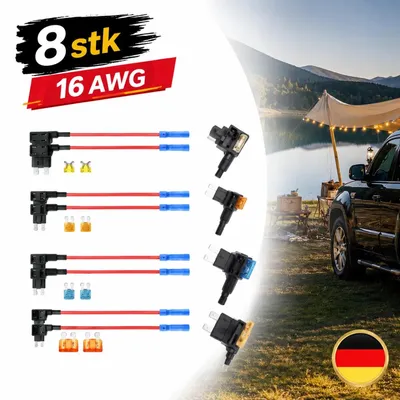Produktbild von Stromdieb 8x Sicherungsadapter Flachsicherung Stromabgreifer KFZ für Wohnmobil