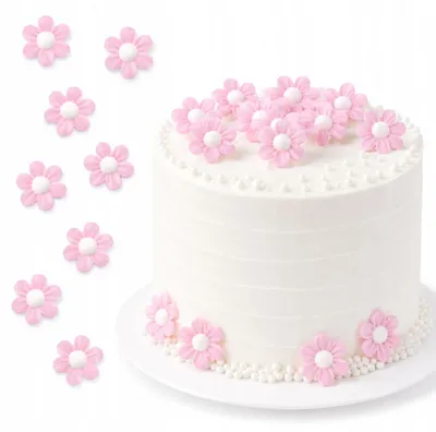 Produktbild von Rosafarbene Waffel-Gedenkstückchen, 3,6 Cm, 8 Stück, Dekoration Für Torte Und Cupcakes