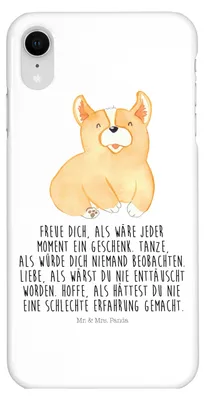 Produktbild von Mr. & Mrs. Panda Iphone XR Handyhülle Corgie - Weiß - Geschenk, Premium Kunststoff, Lebensfreude, Hund, Lebensfroh, Corgi, Sprüche, Handy Case