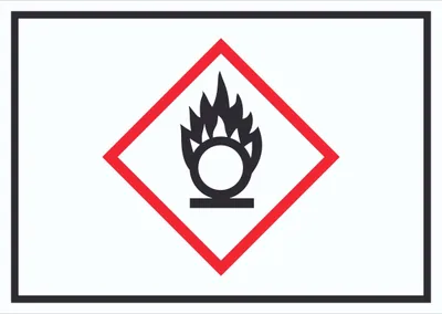 Produktbild von Schild Entzündend wirkend Symbol Flamme Brandfördernd A3 (297x420mm)