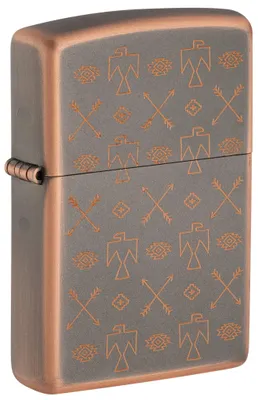 Produktbild von Zippo Sturmfeuerzeug - Indian Pattern, Rustic Bronze, Laser Engrave - Nachfüllba