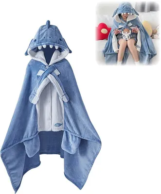 Produktbild von Hai Hoodie Decke Tragbare Kuscheldecke für Kinder und Erwachsene