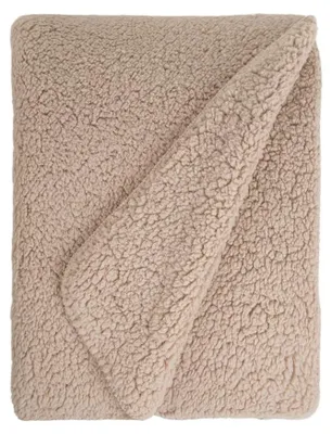 Produktbild von HOMLA CAISA-Decke, flauschig, aus doppelseitigem Sherpa, beige, 150 x 200 cm