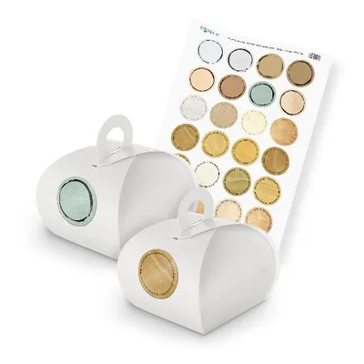 Produktbild von itenga SET Vintage Papier Mix unlackiert (Motiv 74) 24x Geschenkschachtel mit Gr