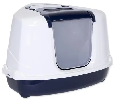 Obrázok produktu pre Toaleta MAGIC CAT Jumbo s krytom rohová modrá 59 cm 1 ks