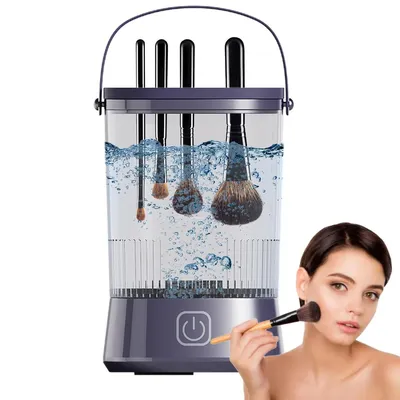 Produktbild von Elektrischer Make-up Pinsel-Reiniger, Tragbarer USB Make-up Pinselreiniger mit Ein-Klick-Steuerung und 10000 U/min für einfache Pinselpflege