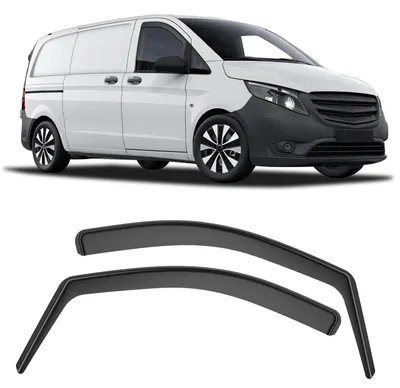 Productafbeelding van Winddeflectoren voor Mercedes Vito, modeljaren 2016-2023, 2 stuks, zwart