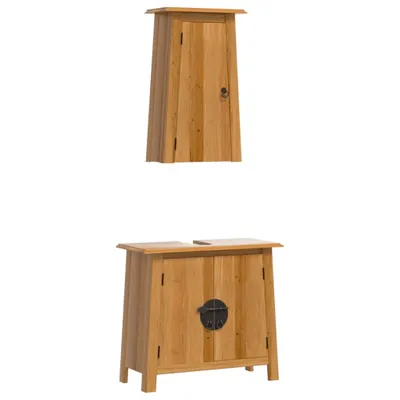 Immagine prodotto di vidaXL Set di mobili da bagno in pino massiccio da 2 pezzi