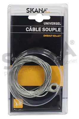 Image de Câble Souple ø : 1,5 Mm Avec Embout œillet ø : 6,35 Mm. Longueur : 2,5 M.