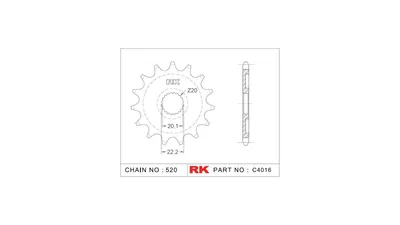 Produktbild von RK Antriebsritzel "4016" 520, Stahl 13 Zähne