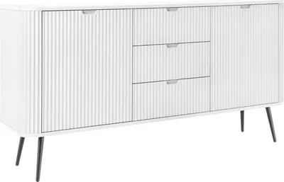 Produktbild von Kommode Sideboard Beistellkomode ZOEY 02 weiß / schwarz 168x87x39cm