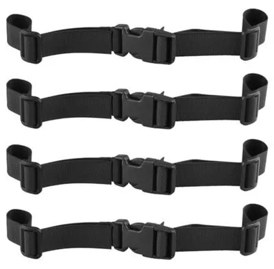 Produktbild von Brustgurt für Rucksack, Packriemen mit Schnellverschluss, Schwarz, 4 Stück